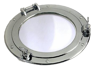 Spiegel Bullaugen Messing verchromt als Dekoration