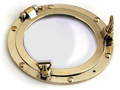Spiegel Bullaugen Messing