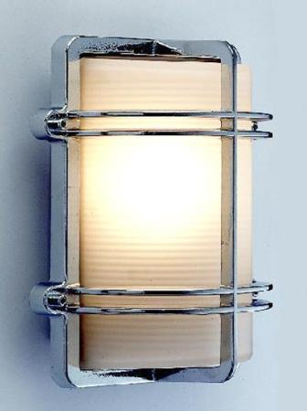 Verchromte, rechteckige Gitterlampe 26 x 21 cm