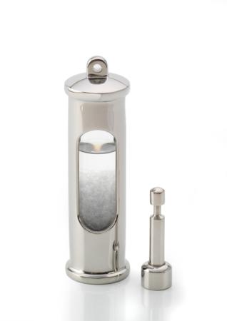 Dänisches Sturmglasbarometer komplett mit Wandhalter / EDELSTAHL - Ausführung - poliert