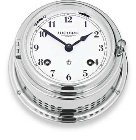 WEMPE Glasenuhr Ø 150 mm - arabische Zahlen - verchromt