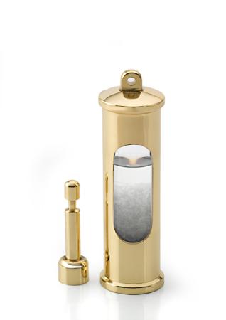 Dänisches Sturmglasbarometer komplett mit Wandhalter / MESSING