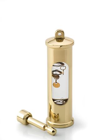 Galilei - Thermometer mit Wandhalter - MESSING