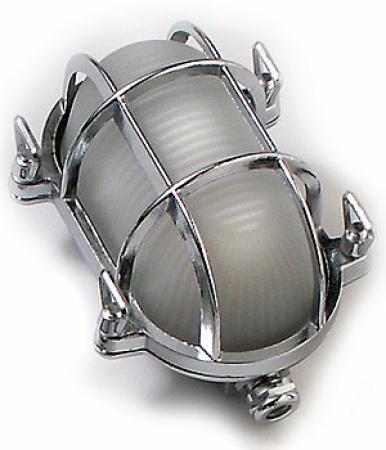 Verchromte Gitterlampe oval - 175 x 130 mm