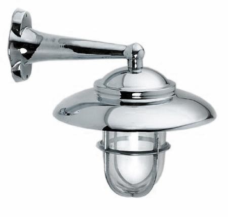 Verchromte Gitterlampe mit Schirm für die Wandmontage