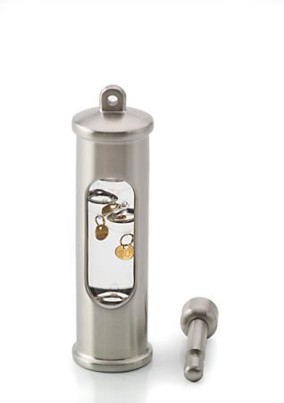 Galilei - Thermometer mit Wandhalter /Edelstahl matt