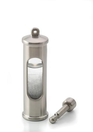 Dänisches Sturmglas-Barometer mit Wandhalter / EDELSTAHL - matt