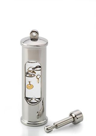 Galilei - Thermometer mit Wandhalter /Edelstahl poliert