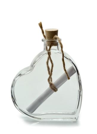 Flaschenpost Herz - aus Glas - Herzflasche 200 ccm