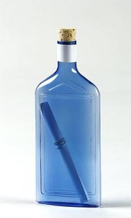Buddelbrief - aus Kunststoff - blau