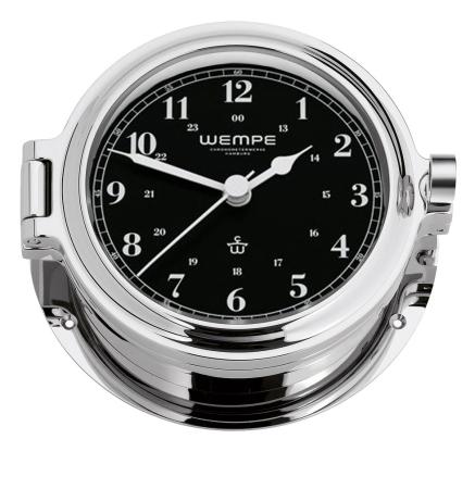 WEMPE Serie REGATTA - Uhr mit römischen Ziffern Ø 140 mm - verchromt - arabische Ziffern