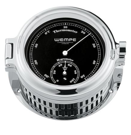 WEMPE Serie REGATTA - Thermo- Hygrometer Ø 140 mm -verchromt