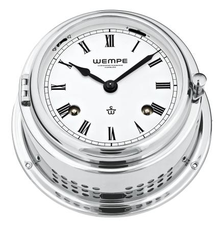 WEMPE Glasenuhr Ø 150 mm - römische Ziffern - Verchromt