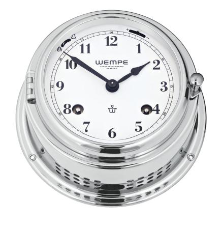 WEMPE Glasenuhr Ø 150 mm - arabische Ziffern - Verchromt