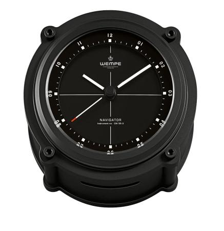 WEMPE Serie Navigator II - Schiffs-Uhr Ø 130 mm - Alu schwarz