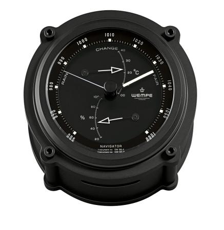 WEMPE Serie Navigator II - Baro - Thermo - Hygrometer  Ø 130 mm - Alu schwarz