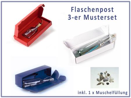 Flaschenpost  - Musterset mit 3 verschiedenen Flaschen im Karton