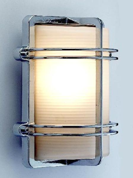 Verchromte, rechteckige Gitterlampe 26 x 21 cm