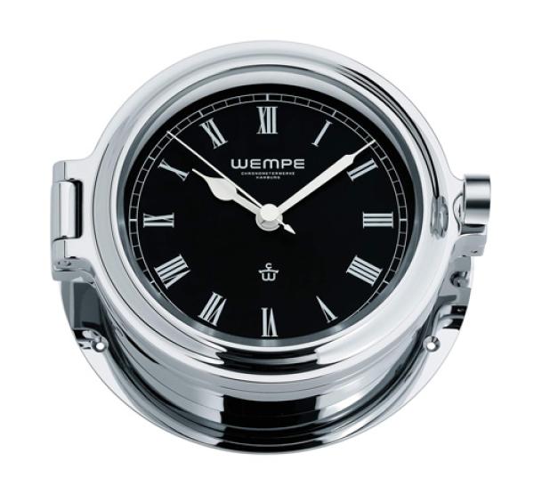 WEMPE Serie REGATTA - Uhr mit römischen Ziffern Ø 140 mm - verchromt - römische Ziffern