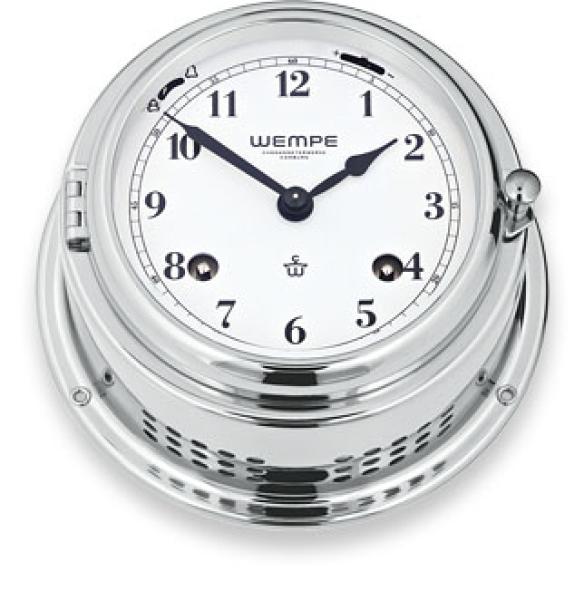 WEMPE Glasenuhr Ø 150 mm - arabische Zahlen - verchromt