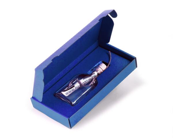 Flaschenpost - aus Glas 100 ccm - in blauem Karton