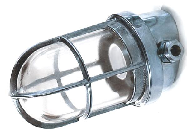 Verchromte Gitterlampe als Wandleuchte