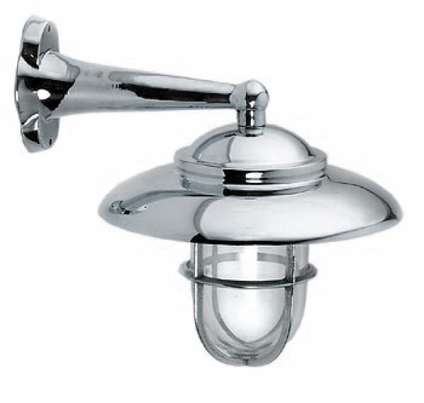 Verchromte Gitterlampe mit Schirm für die Wandmontage