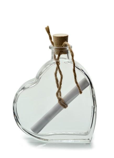 Flaschenpost Herz - aus Glas - Herzflasche 200 ccm