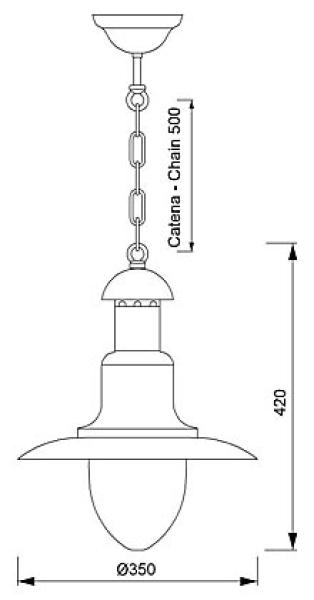 Verchromte Fischermanns Lampe Ø 35 cm