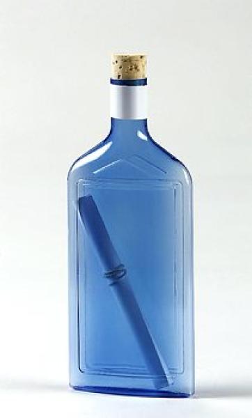 Buddelbrief - aus Kunststoff - blau