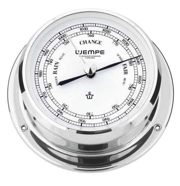 WEMPE Serie SKIFF - Barometer Ø 110 mm - Verchromt