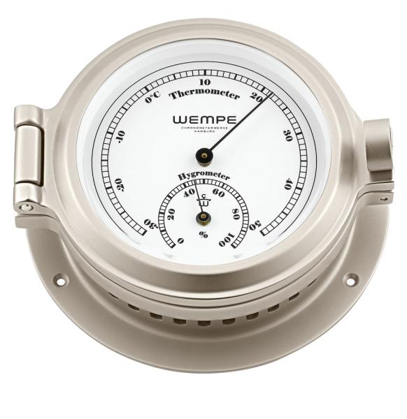 Vernickeltes WEMPE Thermo- Hygrometer Ø 120 mm