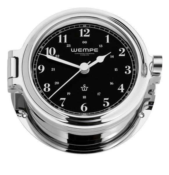WEMPE Serie REGATTA - Uhr mit römischen Ziffern Ø 140 mm - verchromt - arabische Ziffern