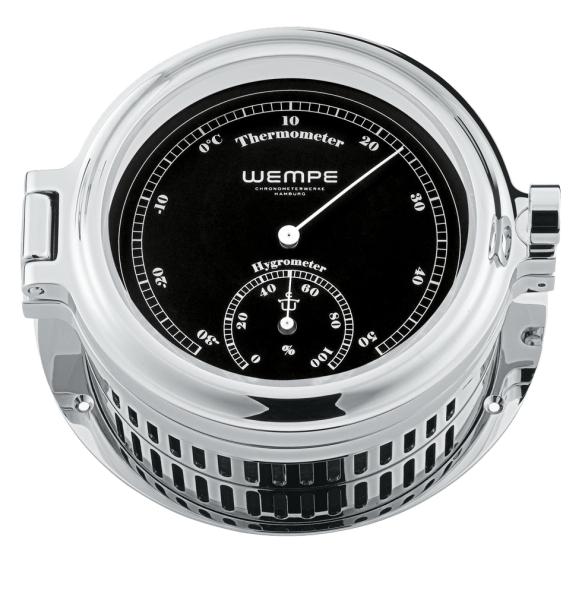 WEMPE Serie REGATTA - Thermo- Hygrometer Ø 140 mm -verchromt