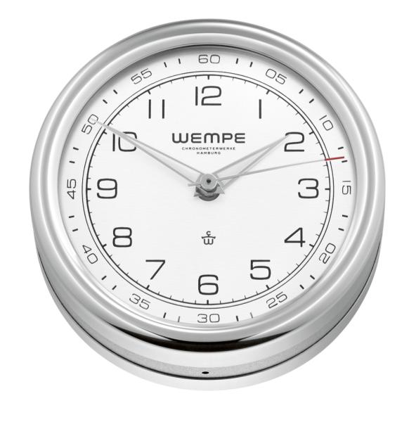 WEMPE Serie Pilot V - Uhr Ø 100 mm - weisses Zifferblatt