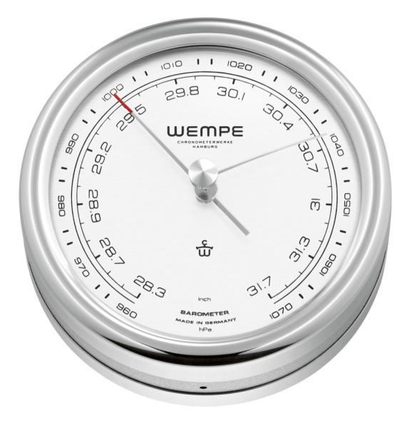 WEMPE Serie Pilot V - Barometer Ø 100 mm - weißes Zifferblatt