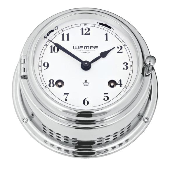 WEMPE Glasenuhr Ø 150 mm - arabische Ziffern - Verchromt