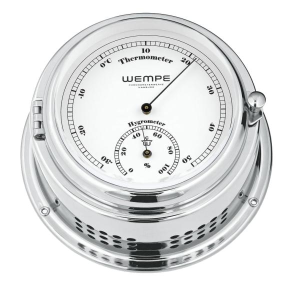 WEMPE Thermo- Hygrometer Ø 150 mm - Verchromt