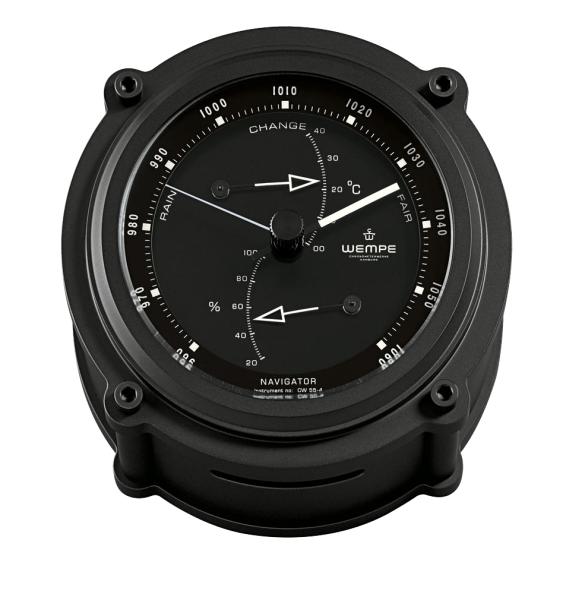 WEMPE Serie Navigator II - Baro - Thermo - Hygrometer  Ø 130 mm - Alu schwarz